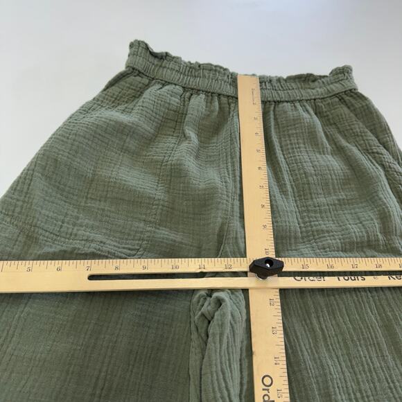 Aerie Pants Womens Small Green Wide Leg Pool To Party Gauzy Cotton Coastal - Picture 10 of 11